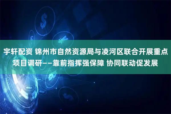 宇轩配资 锦州市自然资源局与凌河区联合开展重点项目调研——靠前指挥强保障 协同联动促发展