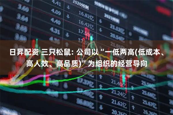 日昇配资 三只松鼠: 公司以“一低两高(低成本、高人效、高品质)”为组织的经营导向